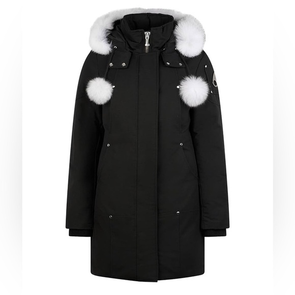 Moose Knuckles Black Ski Jacket with White Fur Trim size small - Picture 8 of 12